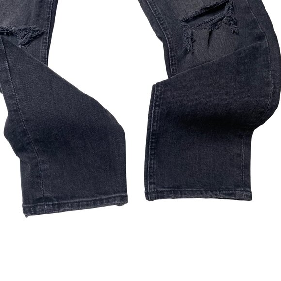 Zara Women's Mom Fit Distressed Dark Washed Jeans, size US 4 - Picture 4 of 13